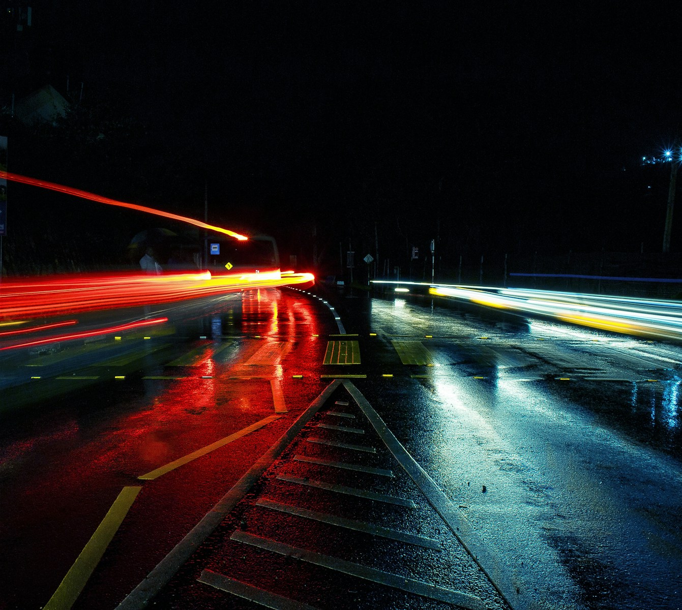 photo of time lapse road during night time